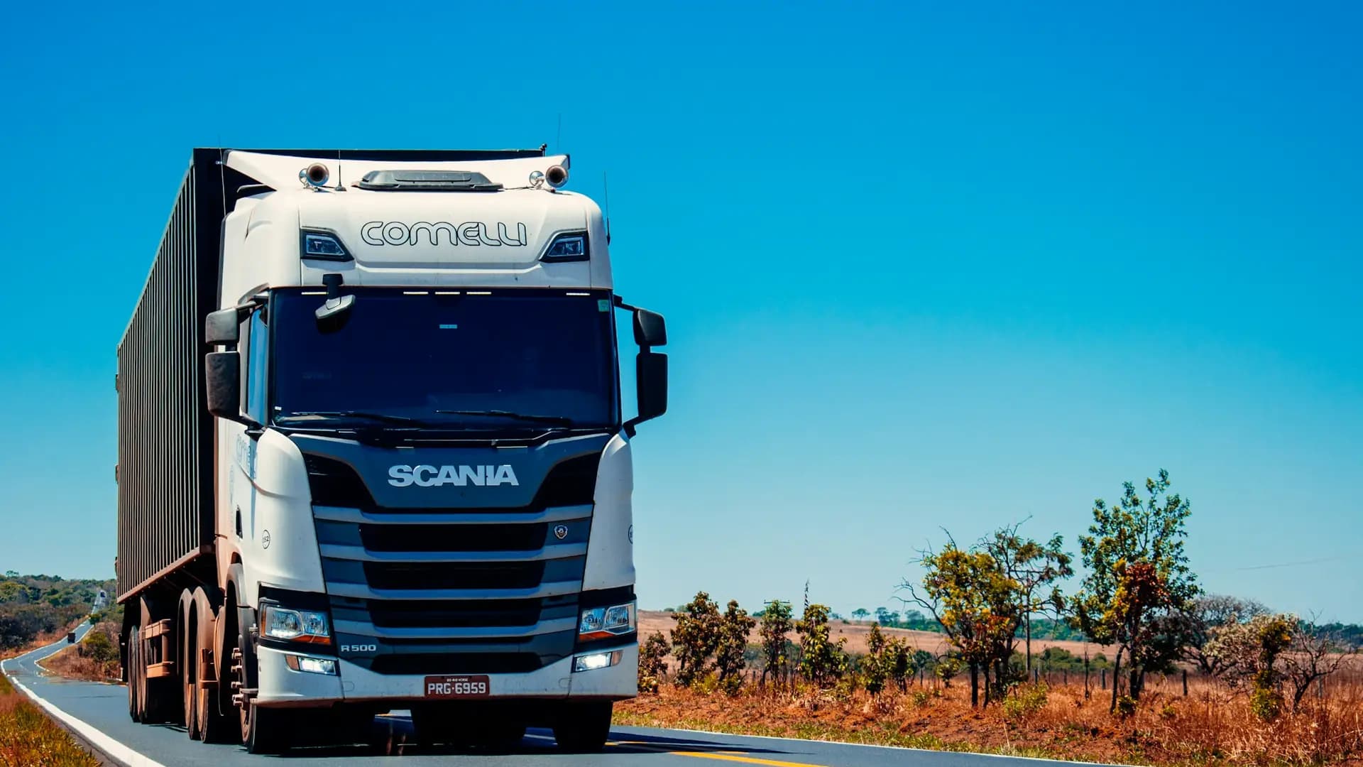 Camión de carga en carretera: transporte terrestre nacional